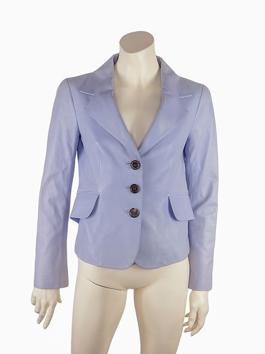Celine Pale Purple Leather Blazer - Preowned