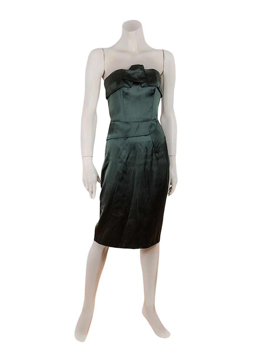 Roland Mouret Deep Green Strapless Dress-Preowned
