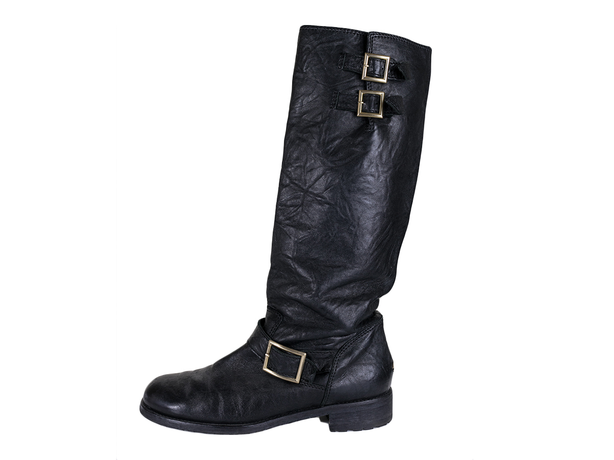 Jimmy Choo Black Leathet High Boots -Preowned