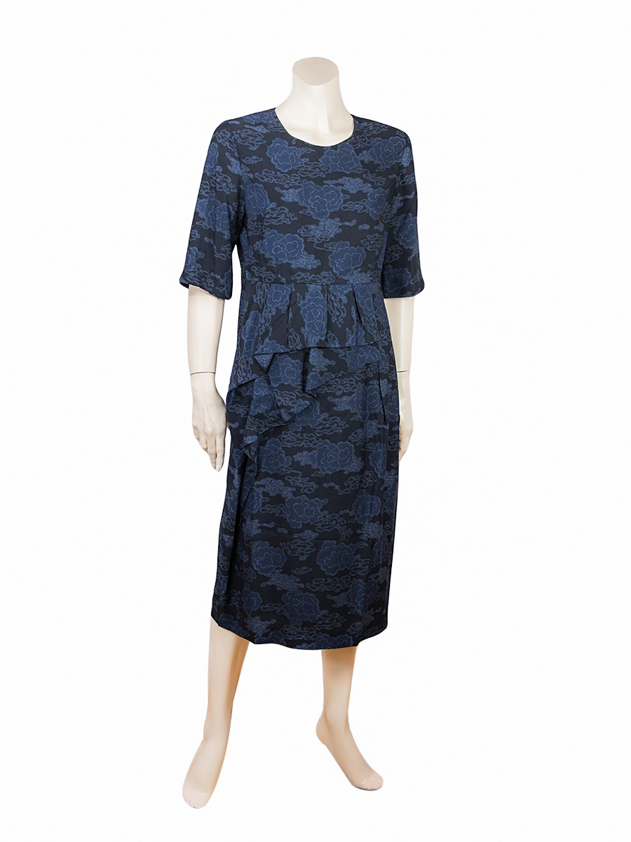 Dries Van Noten Floral Blue Dress - Preowned