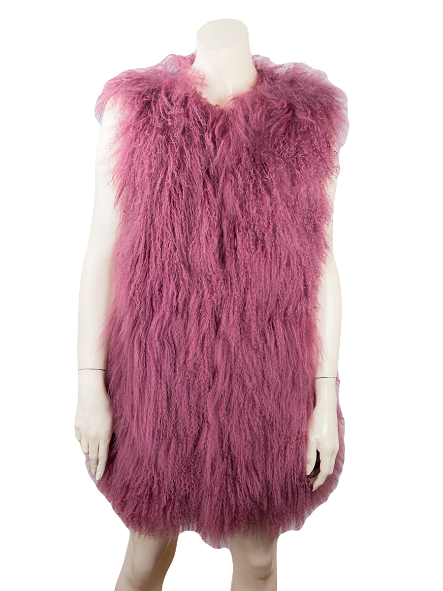 Sleeveless Long Fur Pink -Preowend