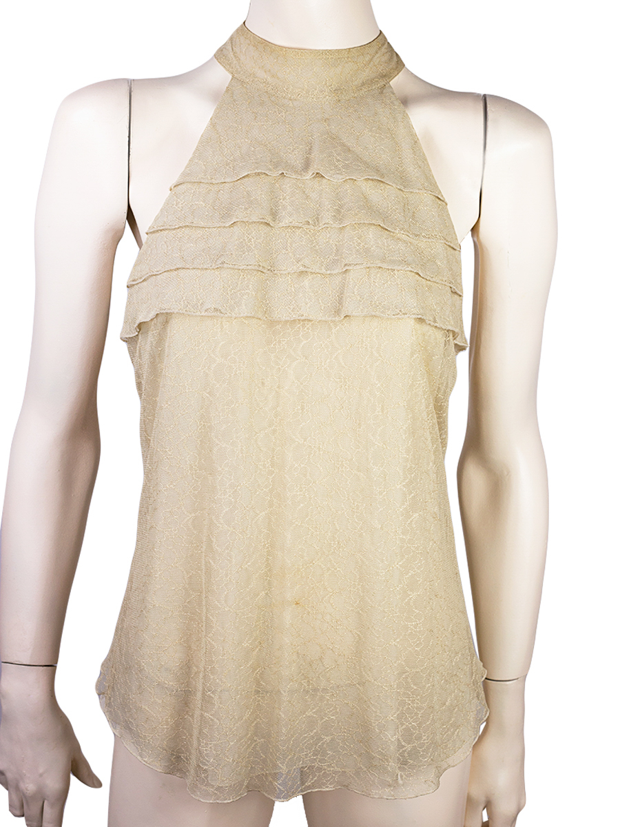 Emporio Armani Halter Lace Ruffle Tie Top - Preowned