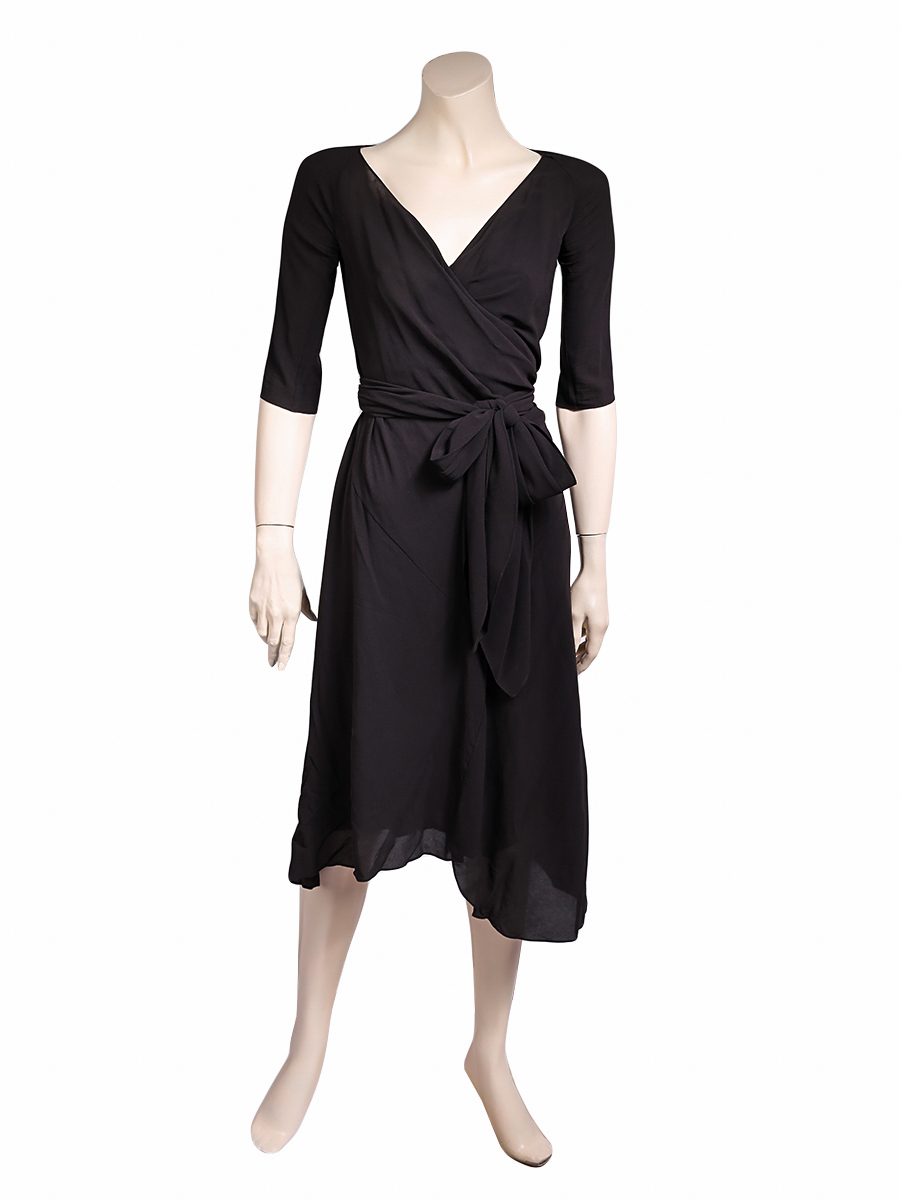 Donna Karan black silk double dress - Preowned