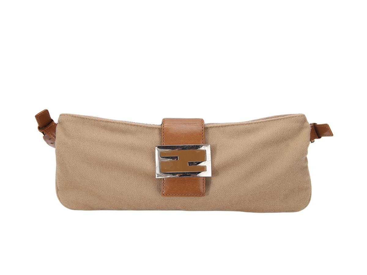 Fendi Baguette Brown Cloth Shoulder Bag - Preowned