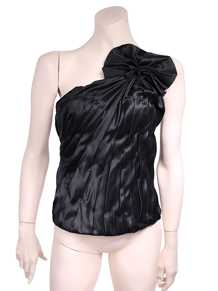La Petite S Silk Black Corset Top Preowned