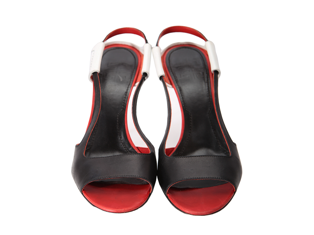 Givenchy Slingback Colorblock Peep Toe Sandals - Preowned