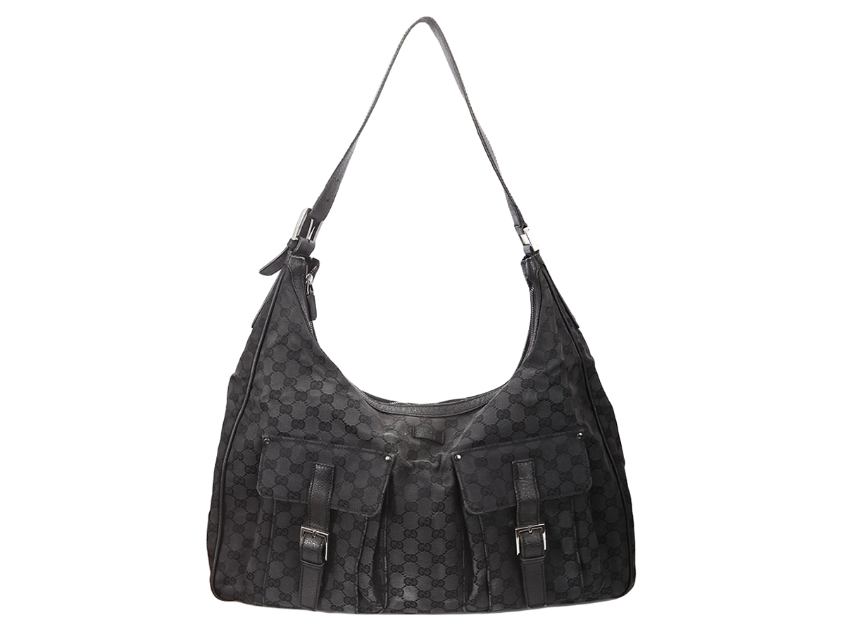 Gucci GG Monogram Black Canvas Shoulder Bag - Preowned