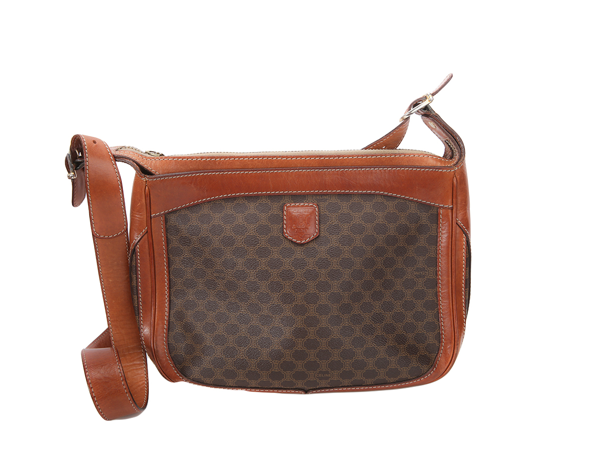 Celine Monogram Macadam Crossbody Leather Bag - Preowned