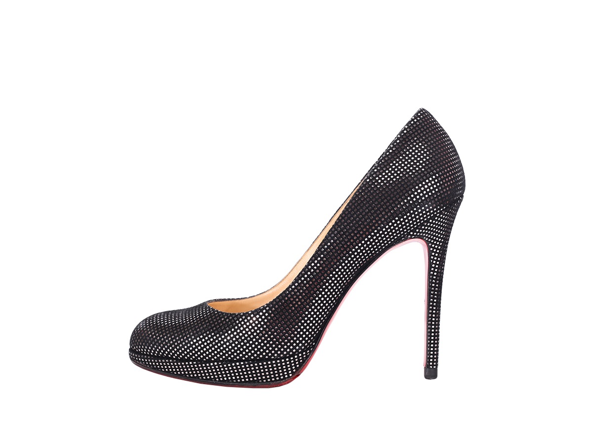 Christian Louboutin Declic Black Suede Platform Pumps - Preowned
