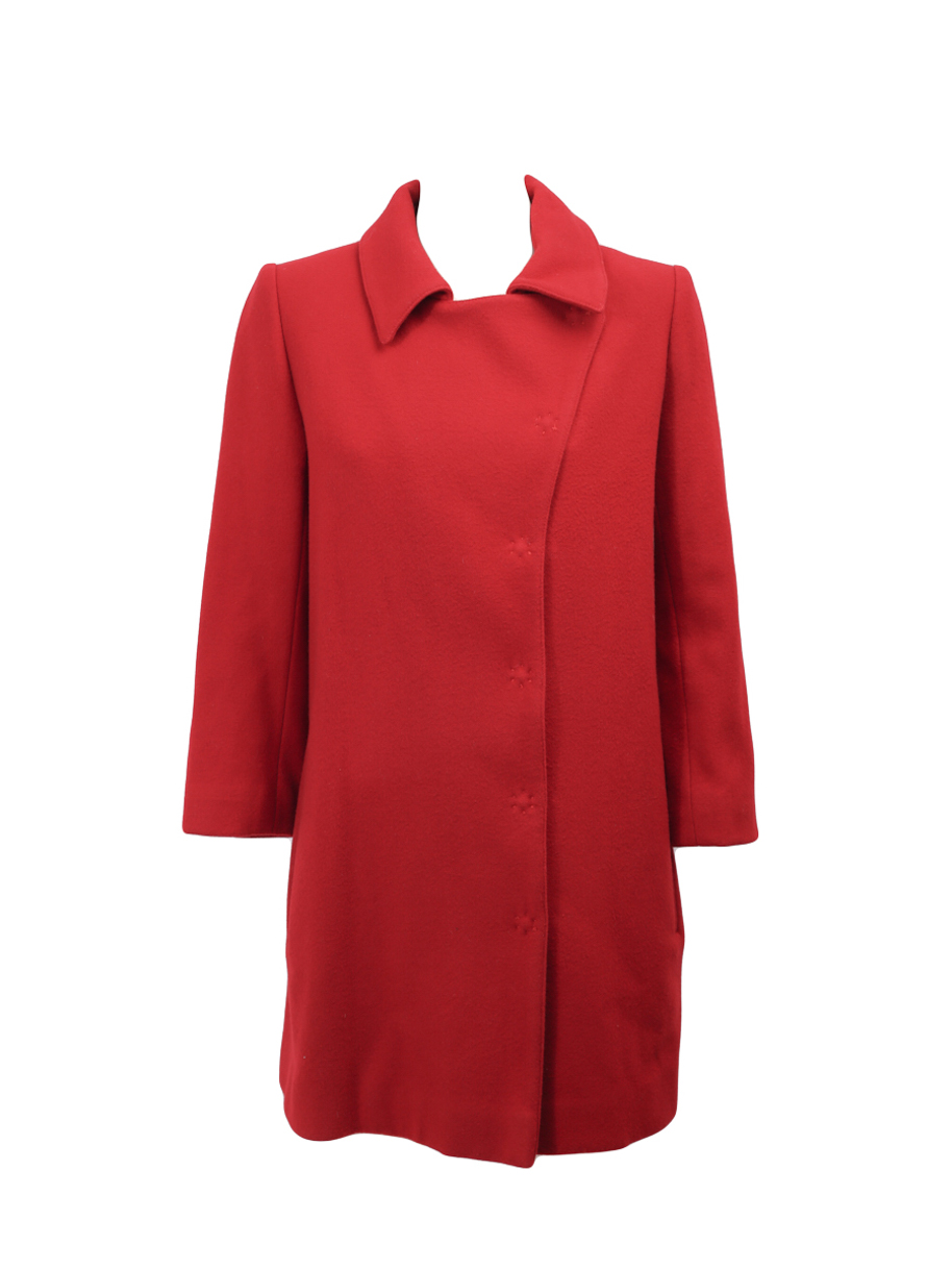 Joseph Red Wool And Cashmere Mid-Length Coat - Preowned