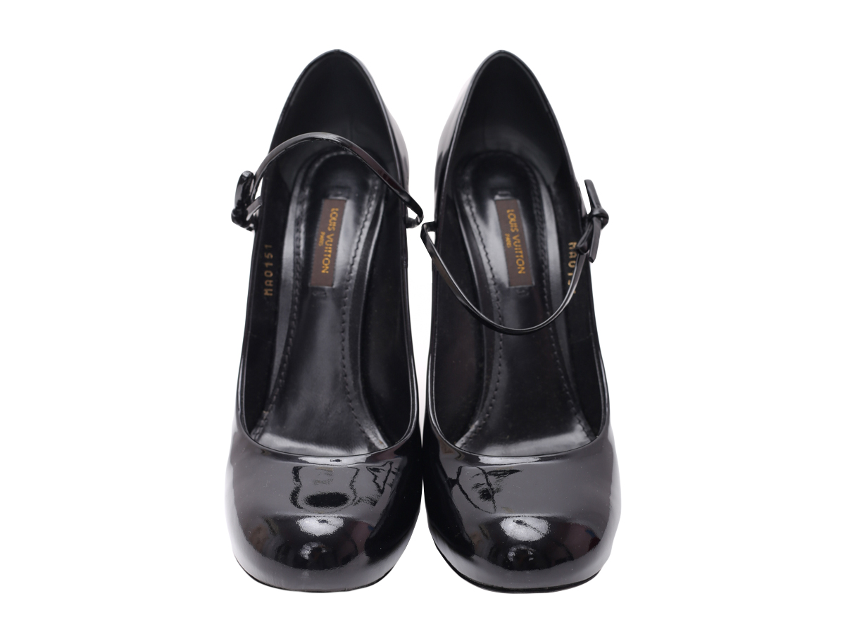 Louis Vuitton Black Patent Leather Ankle Strap Pumps - Preowned