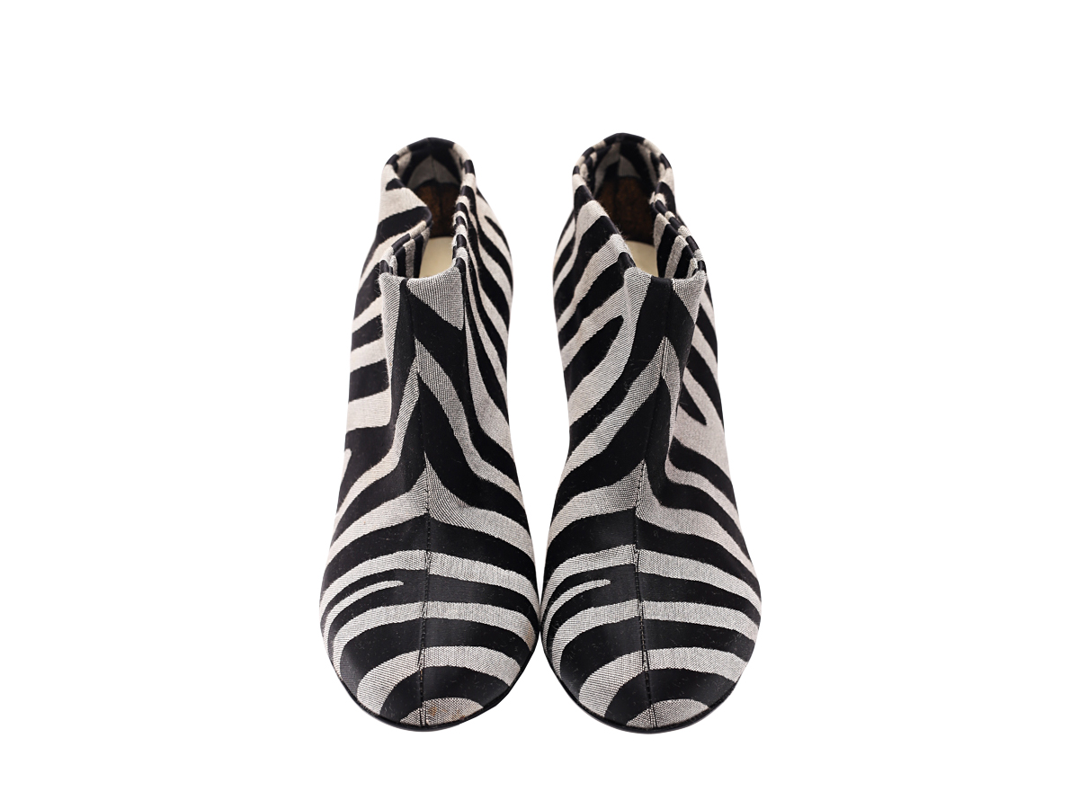 Stella McCartney Zebra Patterned Canvas Ankle Boots - Preowned
