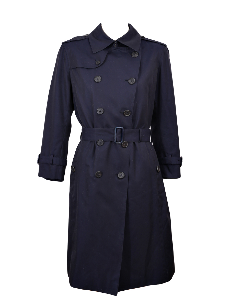 Brooks Brothers Blue Mid-Length Trench Coat - Preowned
