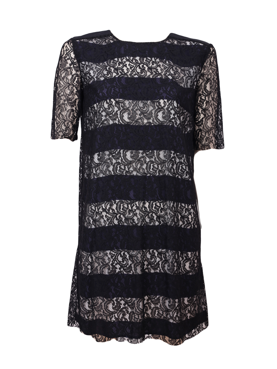 SportMax Black Lace Striped Lining Dress - Preowned