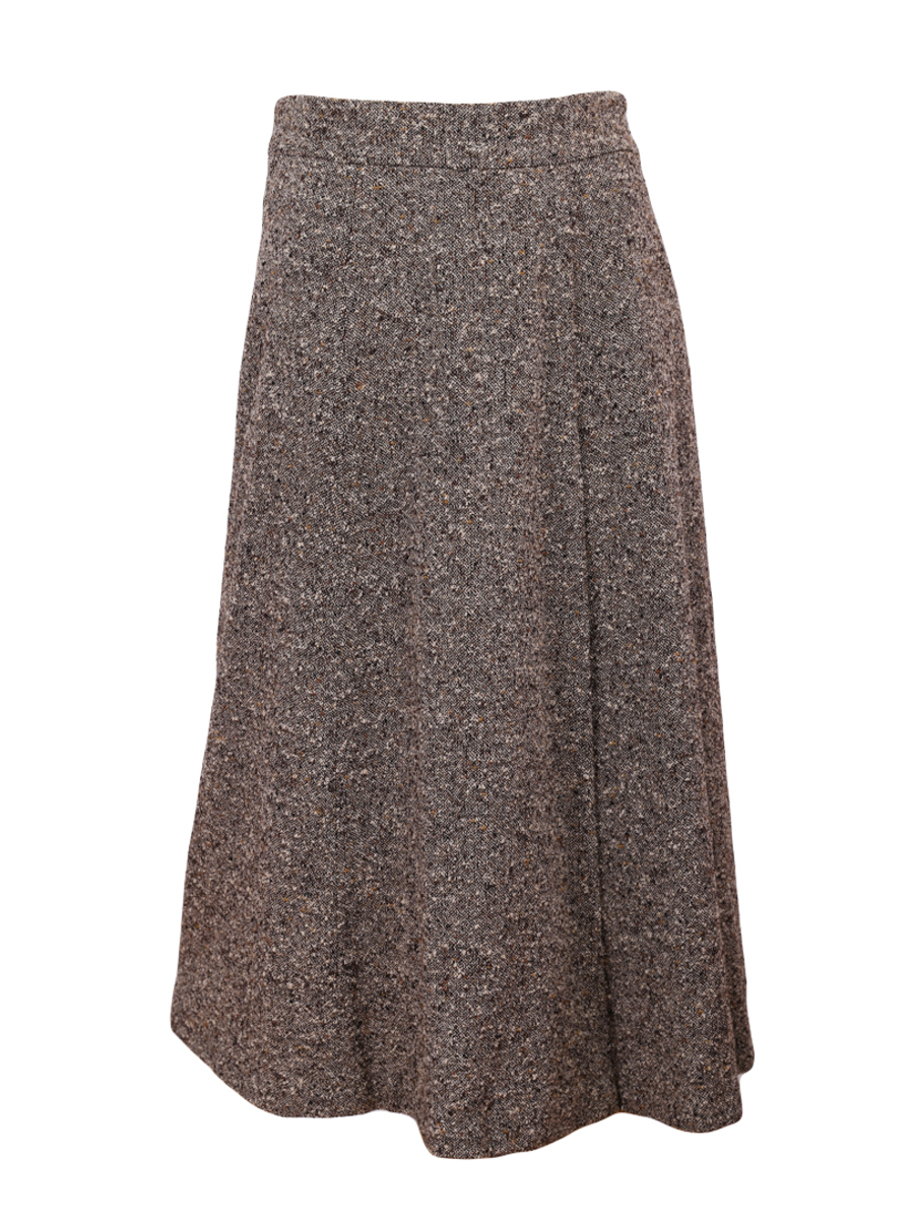 Max Mara Knitted Brown Wool Maxi Skirt - Preowned