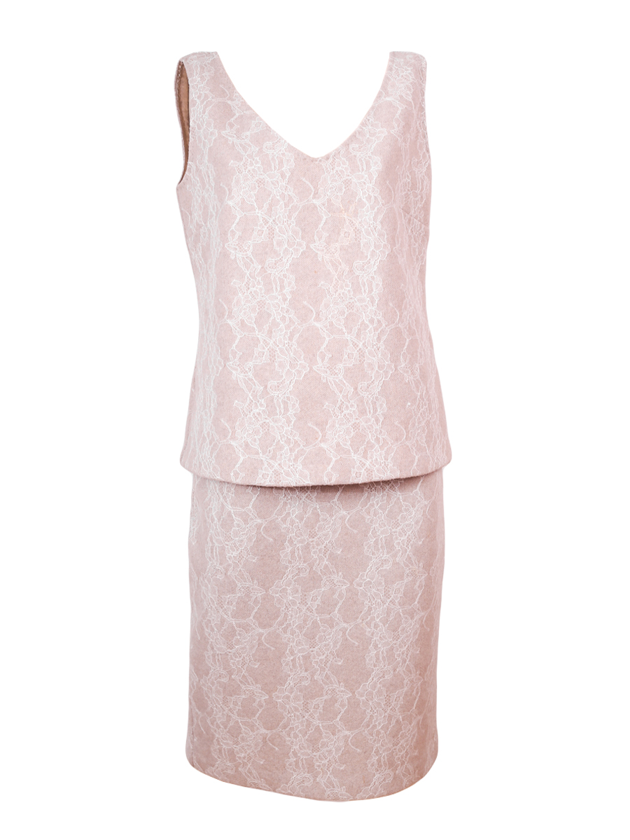 Max Mara Beige Wool Top and Skirt Set - Preowned