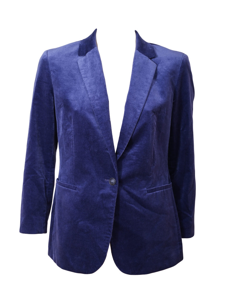 Massimo Dutti Blue Single-Breasted Blazer - Preowned