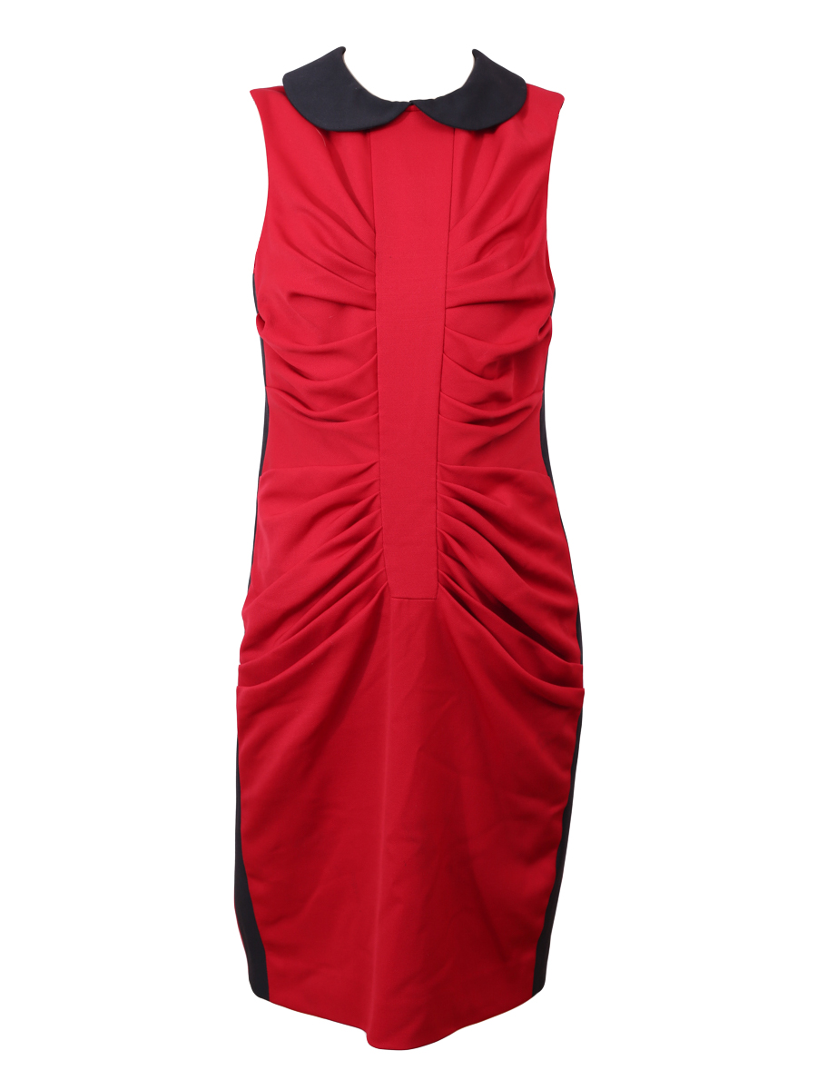 Christian Dior Red Ruched Fitted Dress - Preowned