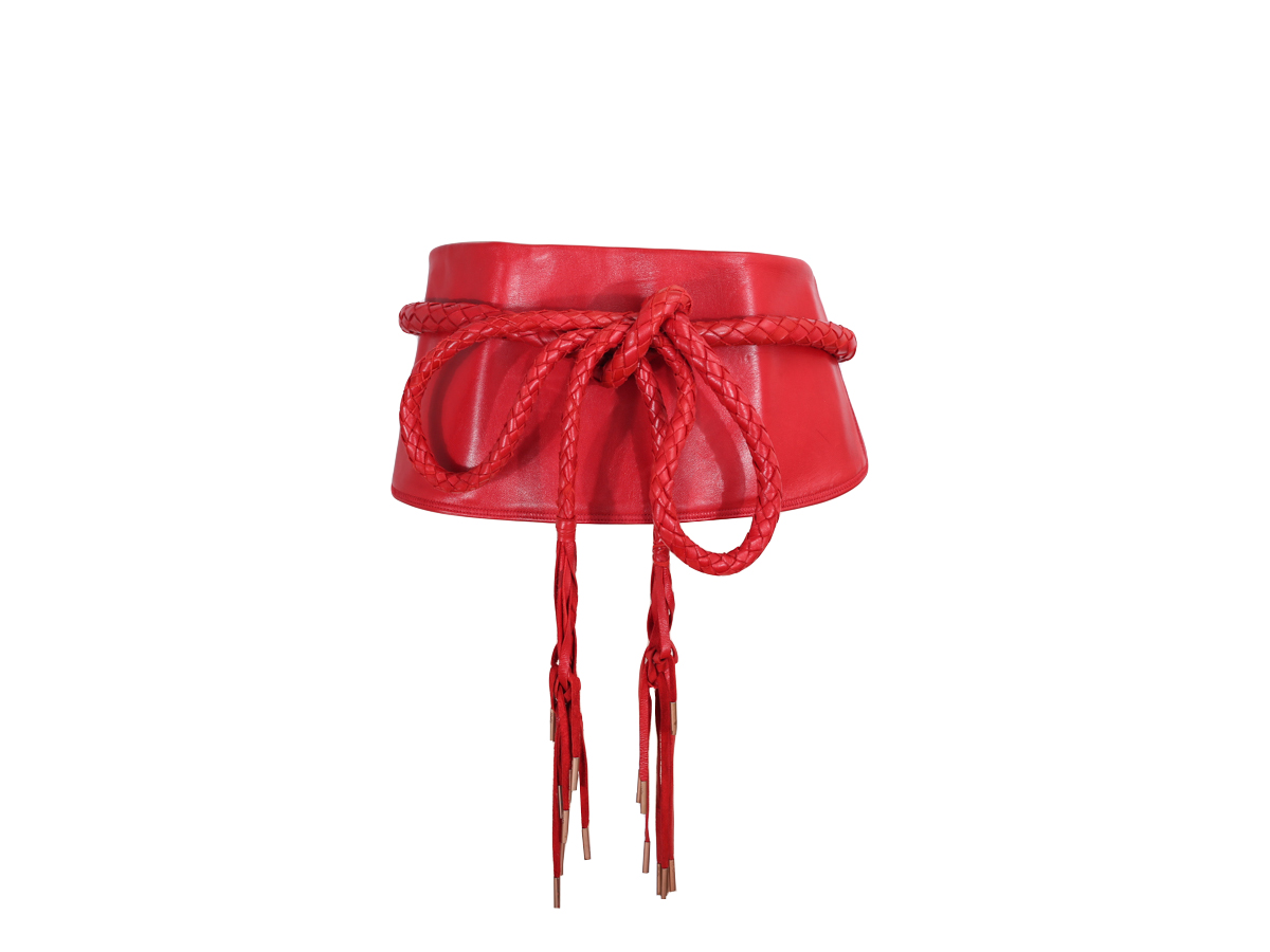 Fendi Red Leather Waist Belt - Preowned