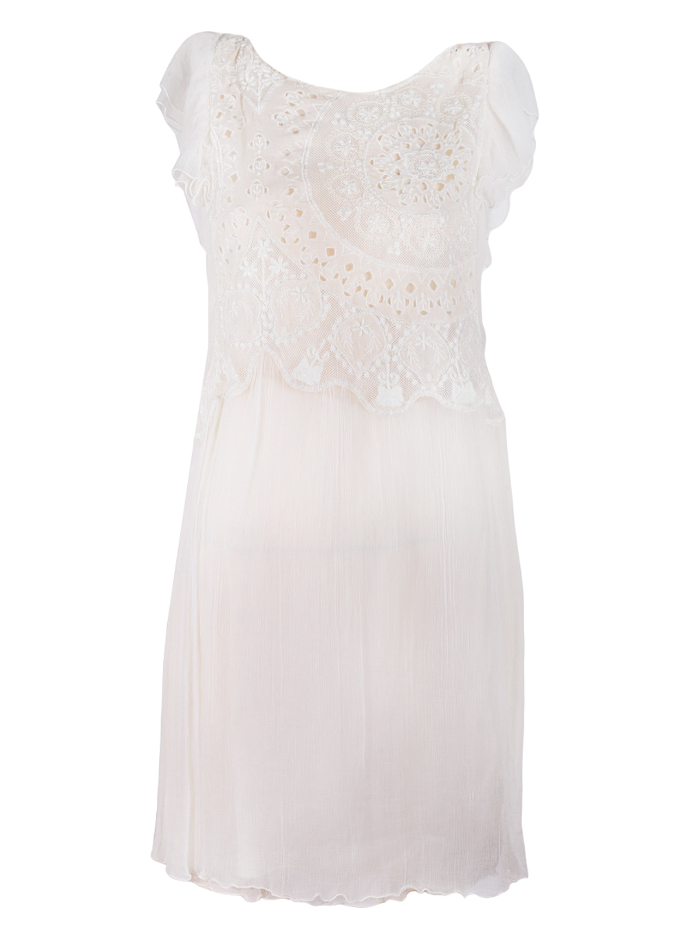 Zadig & Voltaire White Embroidered Lace Dress - Preowned