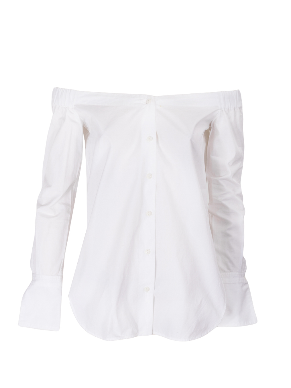 Rag & Bone White Cotton Off-Shoulder Shirt - Preowned