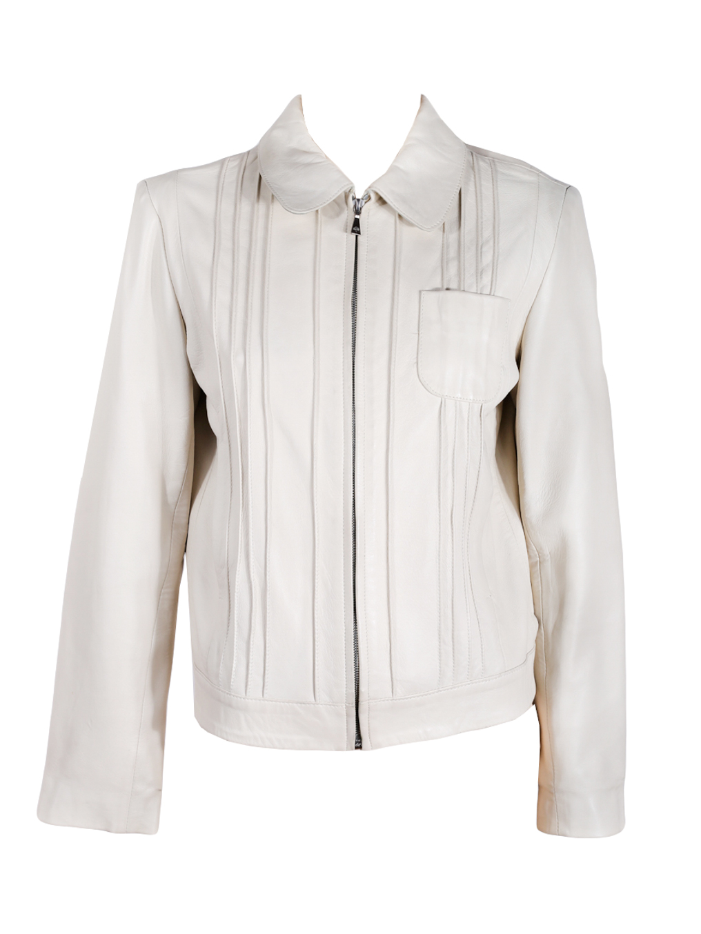 Mulberry Off-White Leather Biker Jacket - Preowned