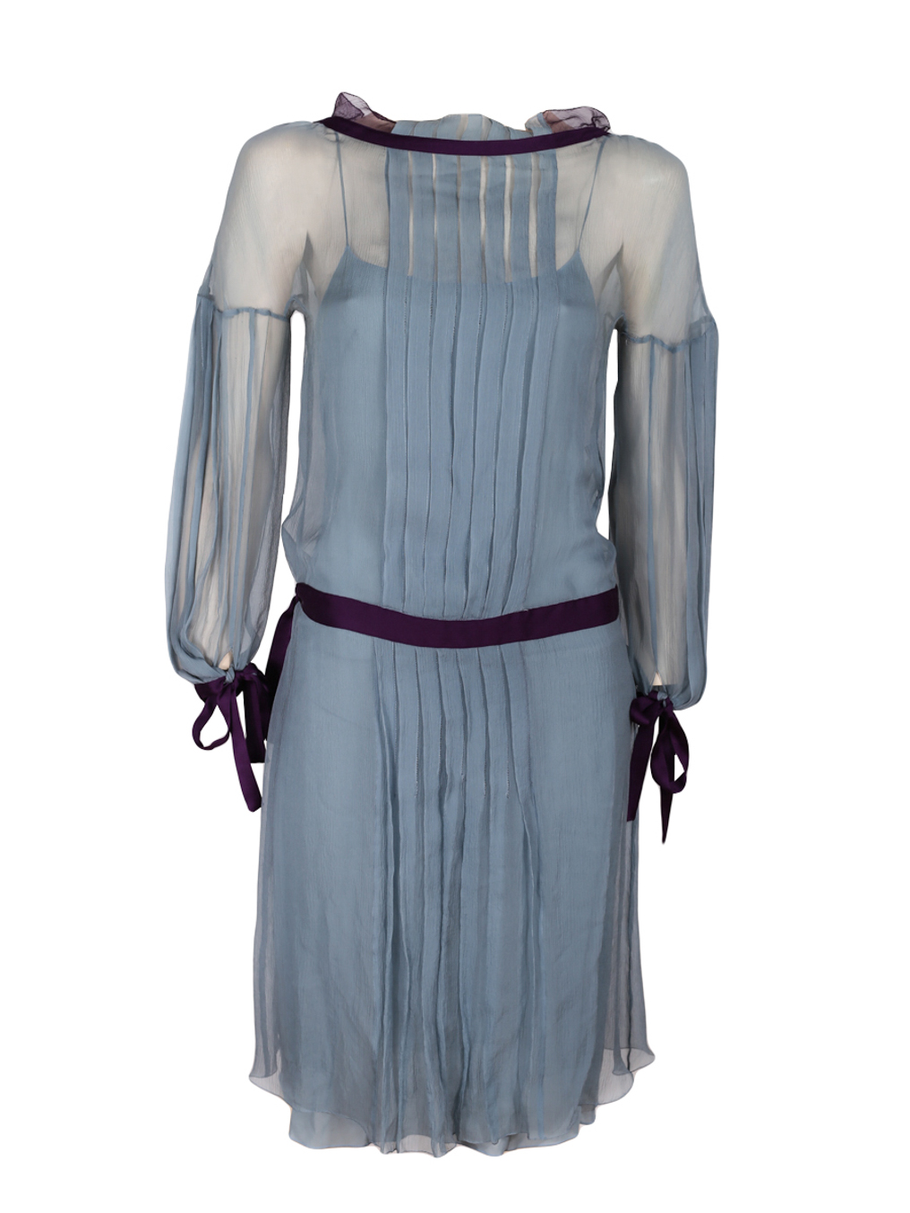 Alberta Ferreti Blue Silk Chiffon Mid-Length Dress - Preowned