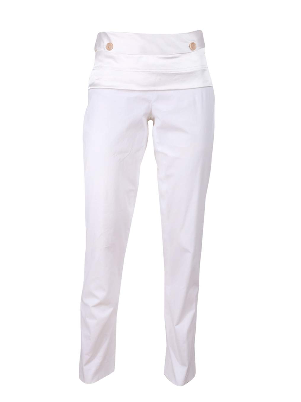 Helmut Lang White Cotton-Silk Trousers - Preowned