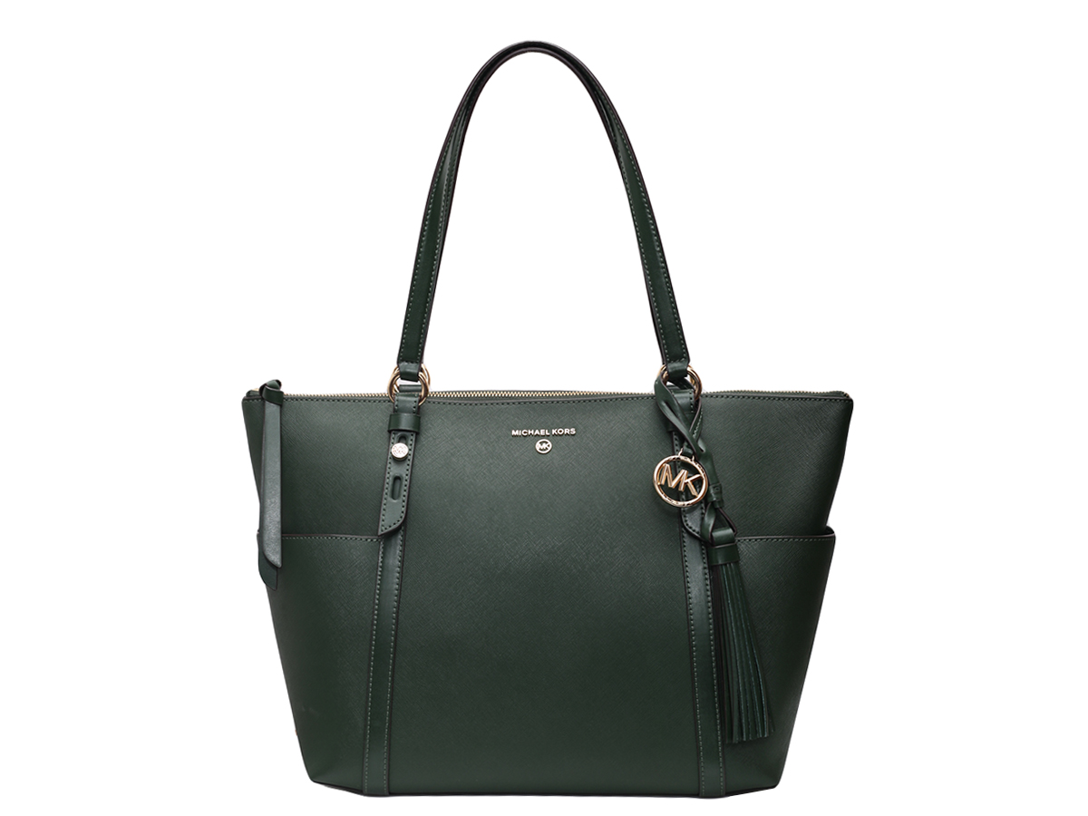 Michael Kors Sullivan Cypress Green Saffiano Leather Large Tote Bag - Preowned