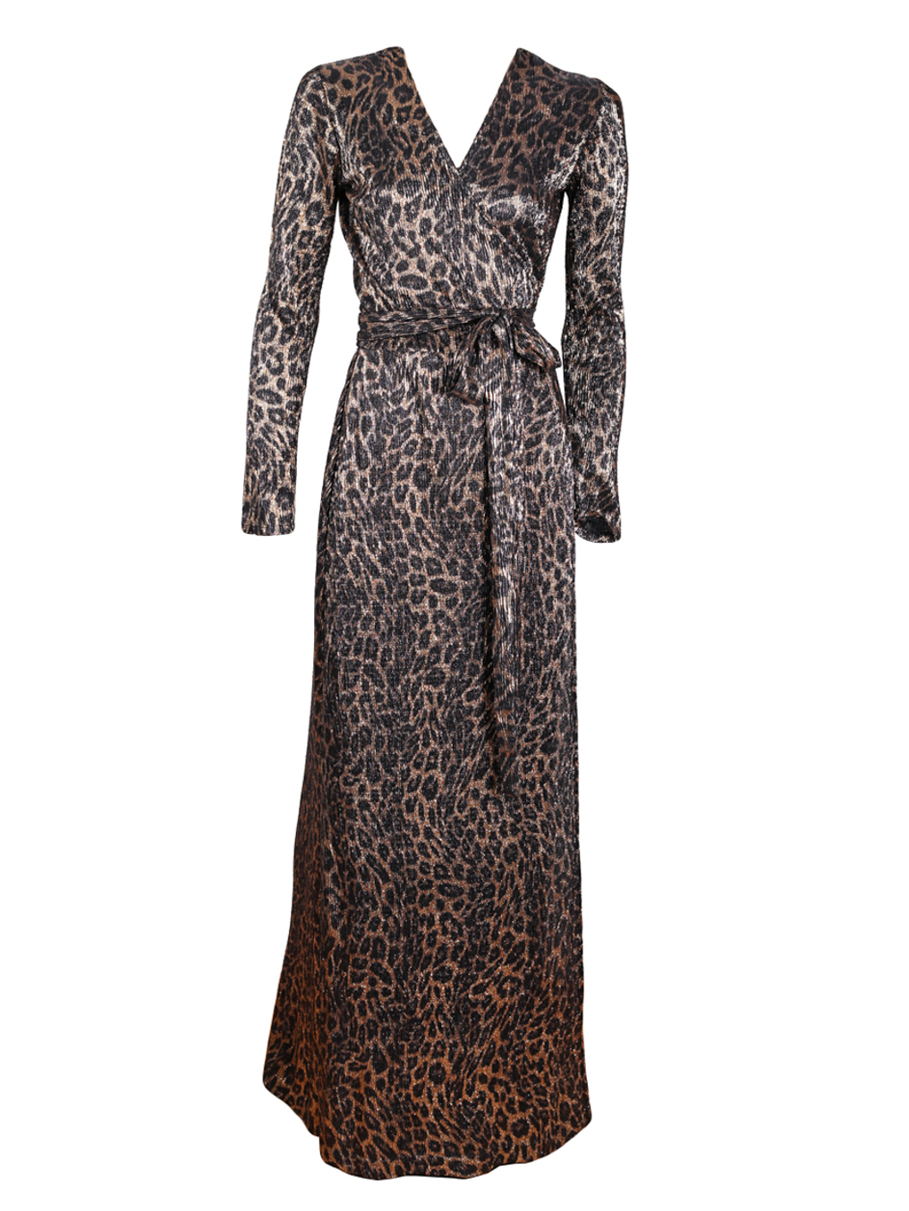 Melissa Odabash Metallic Leopard Maxi Wrap Dress - Preowned