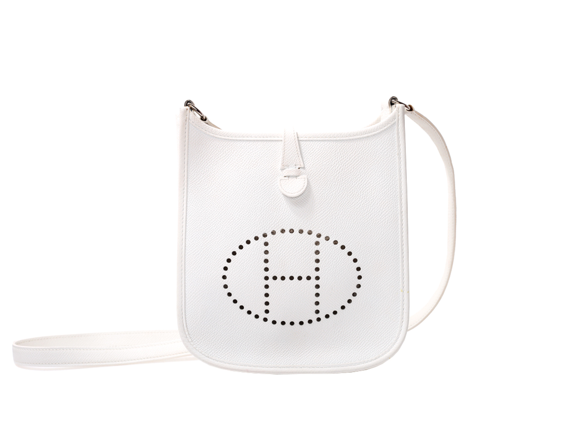 Hermès Evelyne TPM White Epsom Leather Shoulder Bag - Preowned