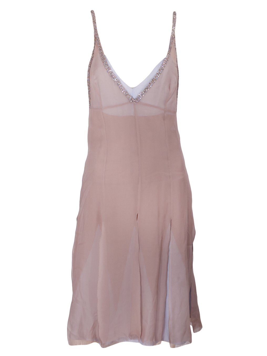 Chanel Silk Beige Mid-Length Dress - Preowned