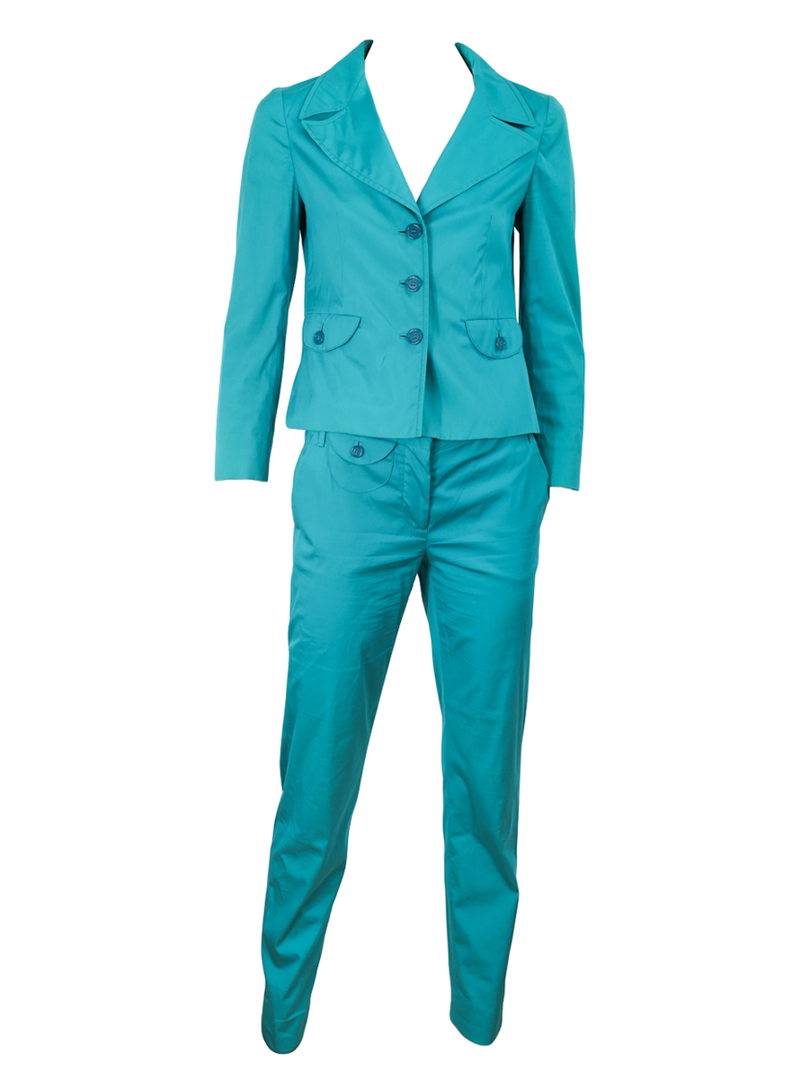Prada Turquoise Cotton Suit - Preowned