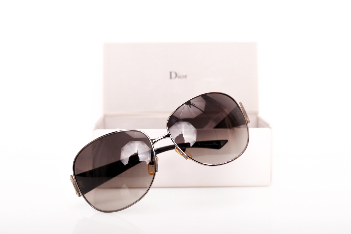 Christian Dior Vintage Black Oversized Sunglasses - Preowned