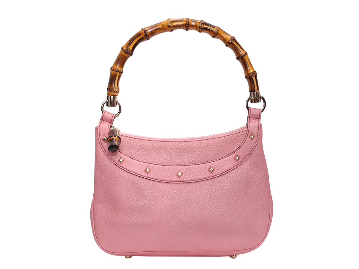 Gucci Light Pink Calfskin Bamboo Anita Top Handle Bag - Preowned