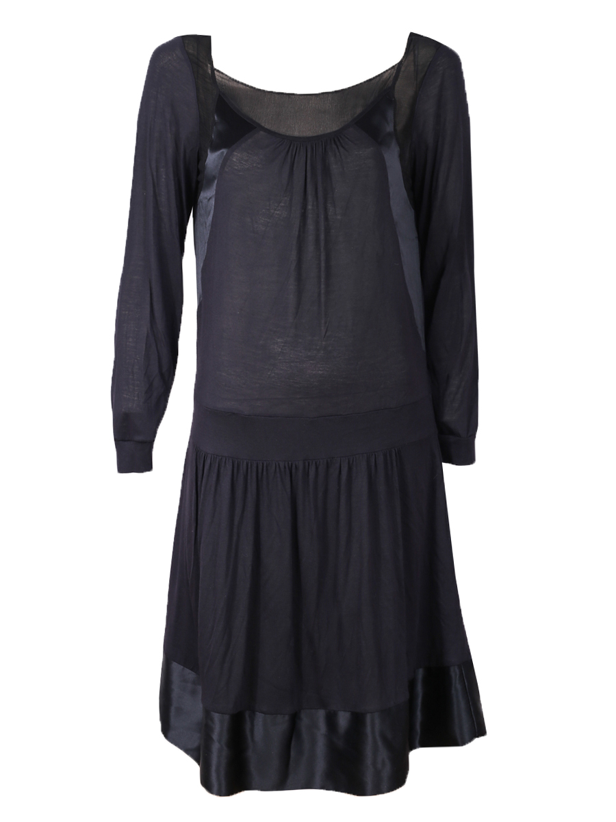 Erotokritos Black Silk Mid-Length Dress - Preowned