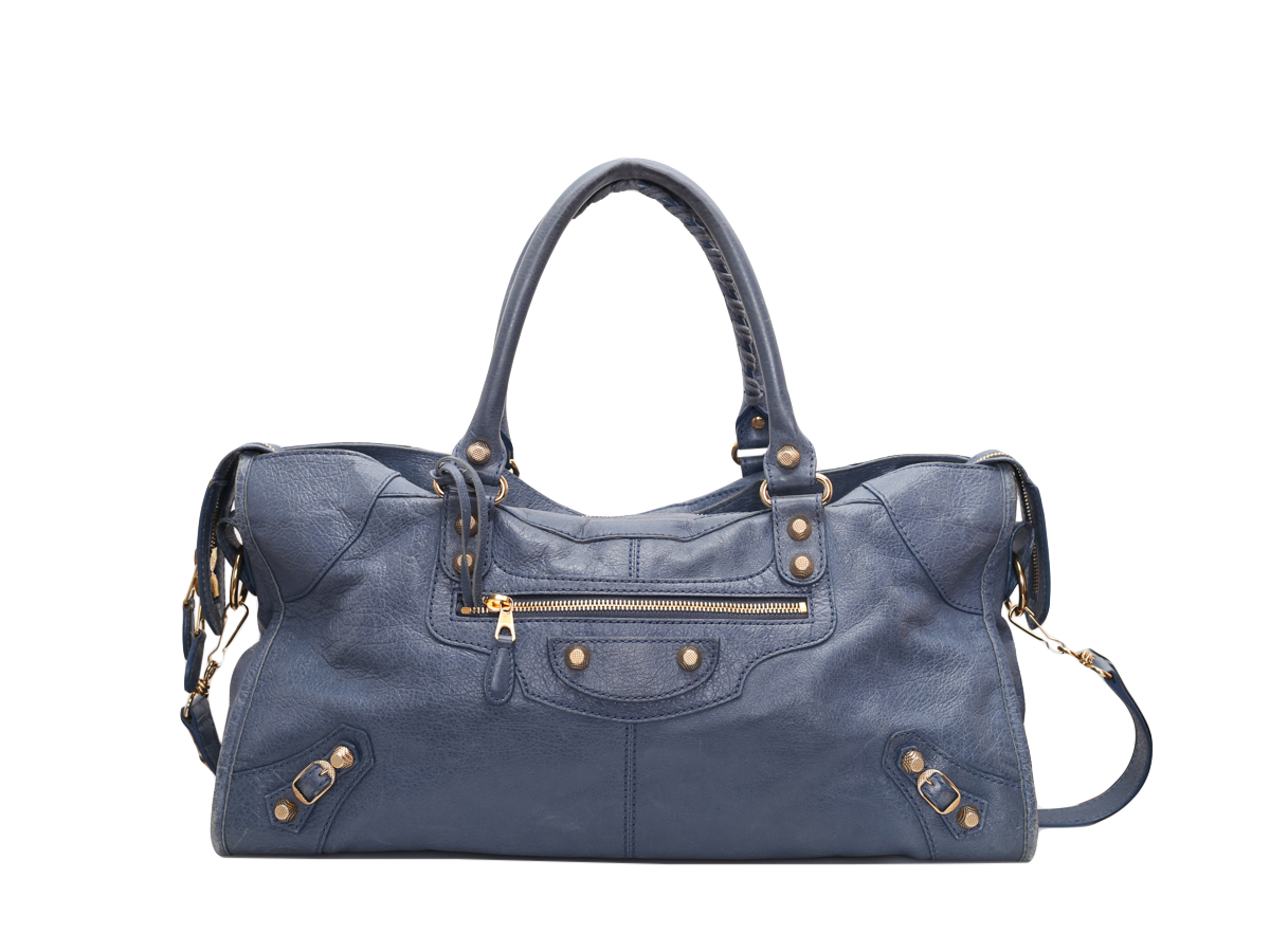 Balenciaga City Blue Leather Tote Bag - Preowned