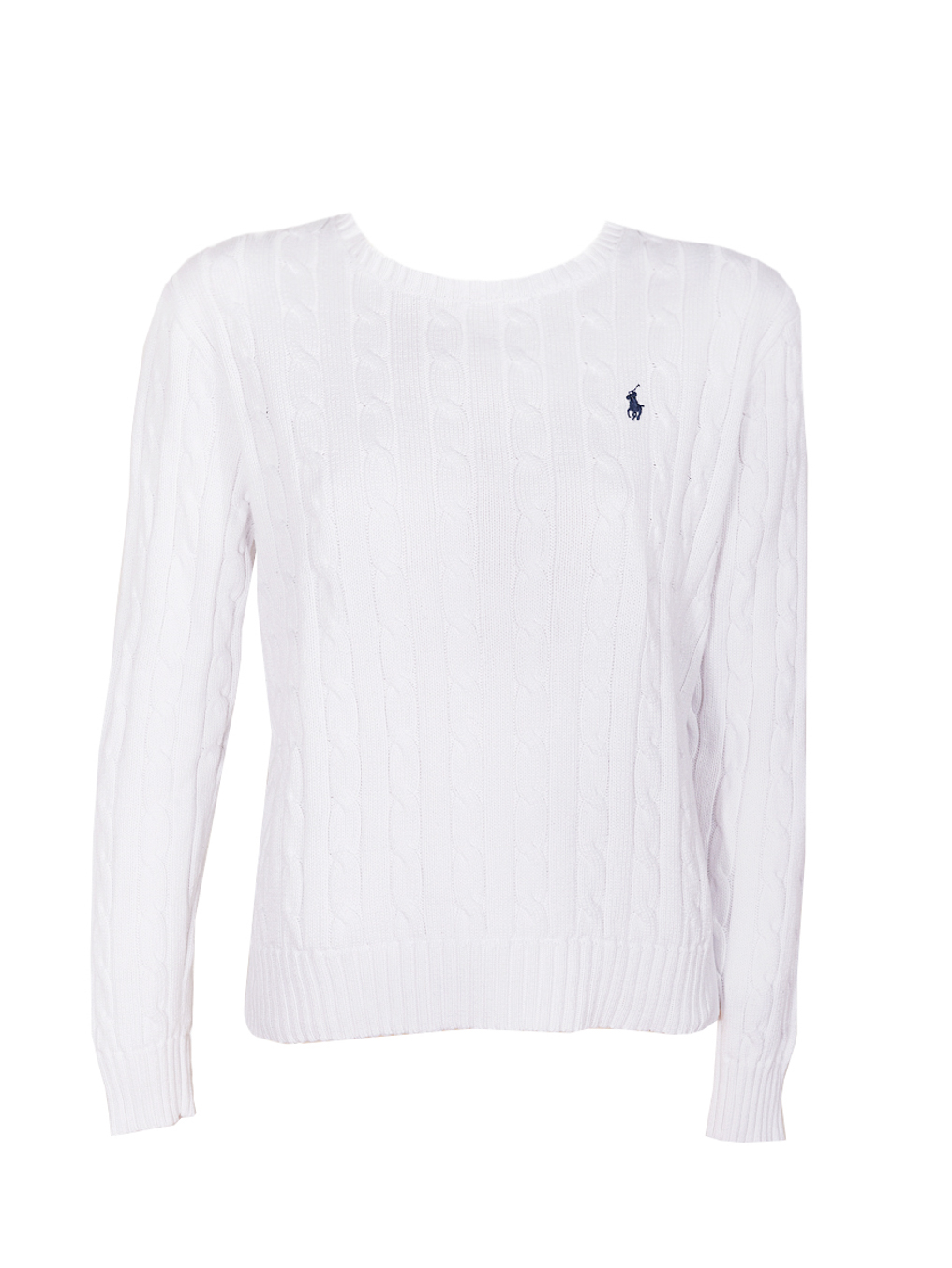 Polo Ralph Lauren White Cotton Knitted Sweater - Preowned