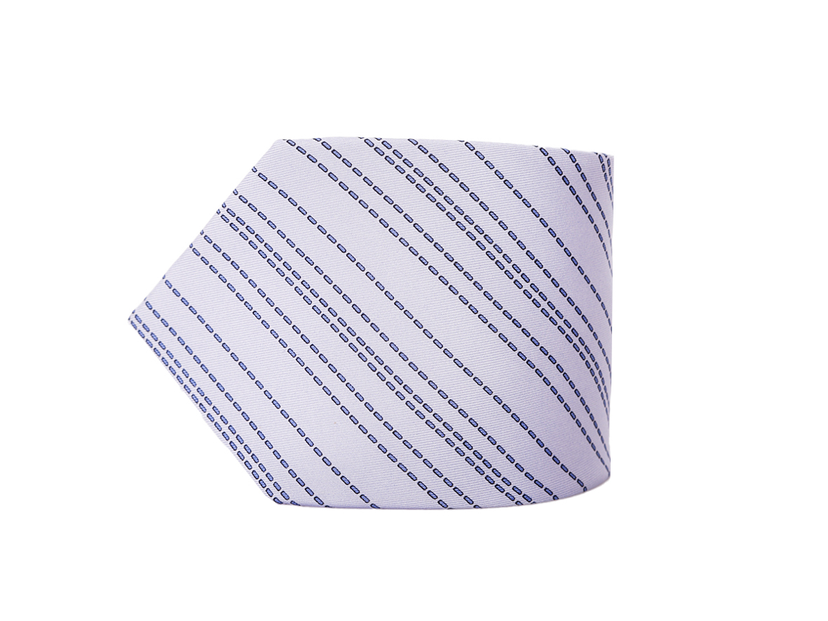 Hermès Blue Silk Printed Tie - Preowned