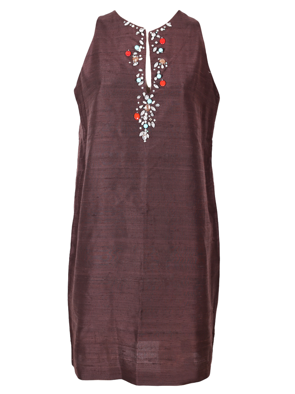 Celia Kritharioti 5226 Brown Silk Dress - Preowned