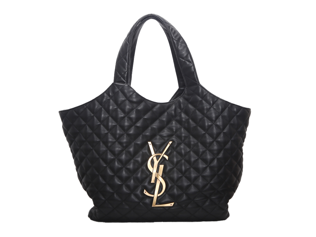 Saint Laurent Icare Black Quilted Maxi Shopping Bag - Preowned