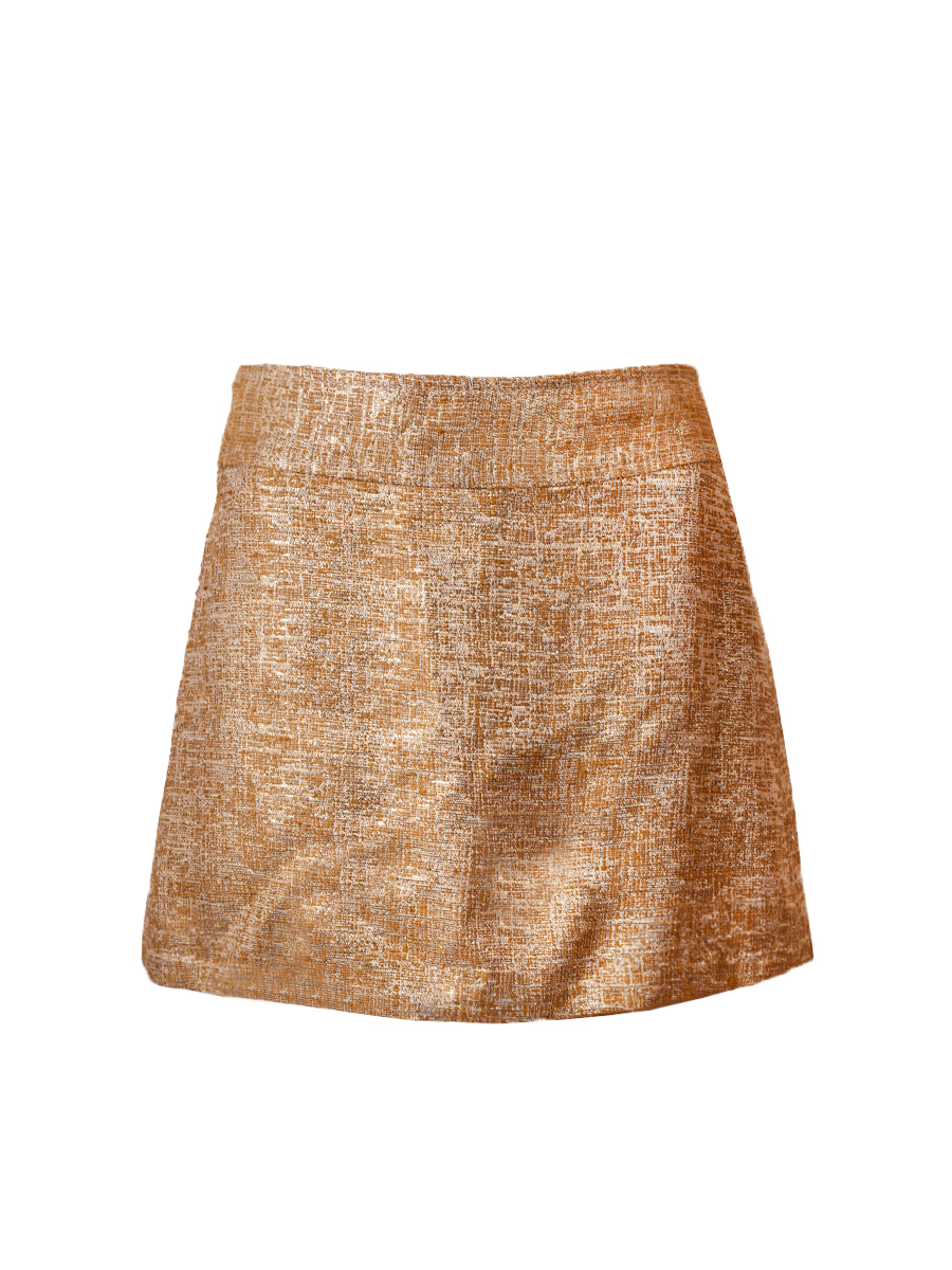 Dolce & Gabbana Gold Lurex Mini Skirt - Preowned