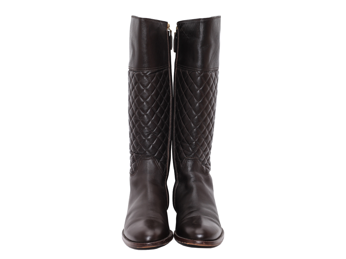 Burberry Dark Brown Leather Boots - Preowned