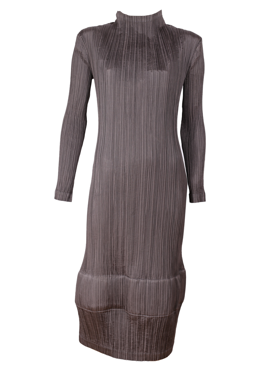 Issey Miyake Metallic Grey Maxi Dress - Preowned
