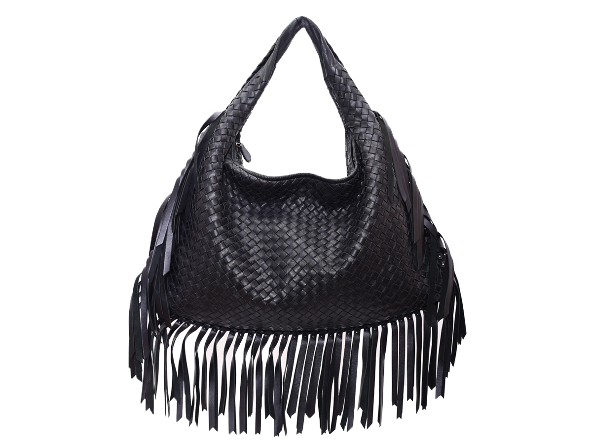 Bottega Veneta Black Fringed Hobo Bag Limited Edition - Preowned