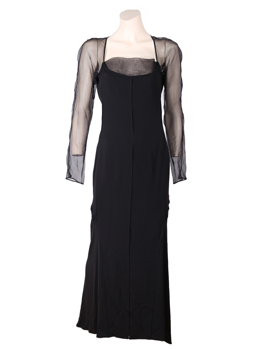 Saint Laurent Vintage Black Long Gown with Sheer details - Preowned