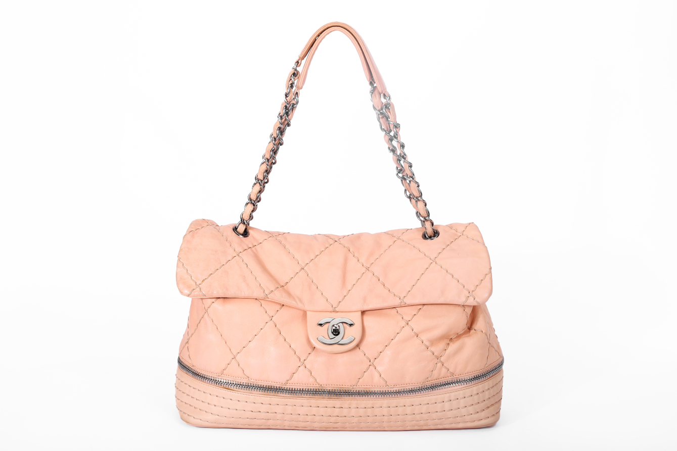 Chanel Pink Lamb Expandable Shoulder Bag - Preowned
