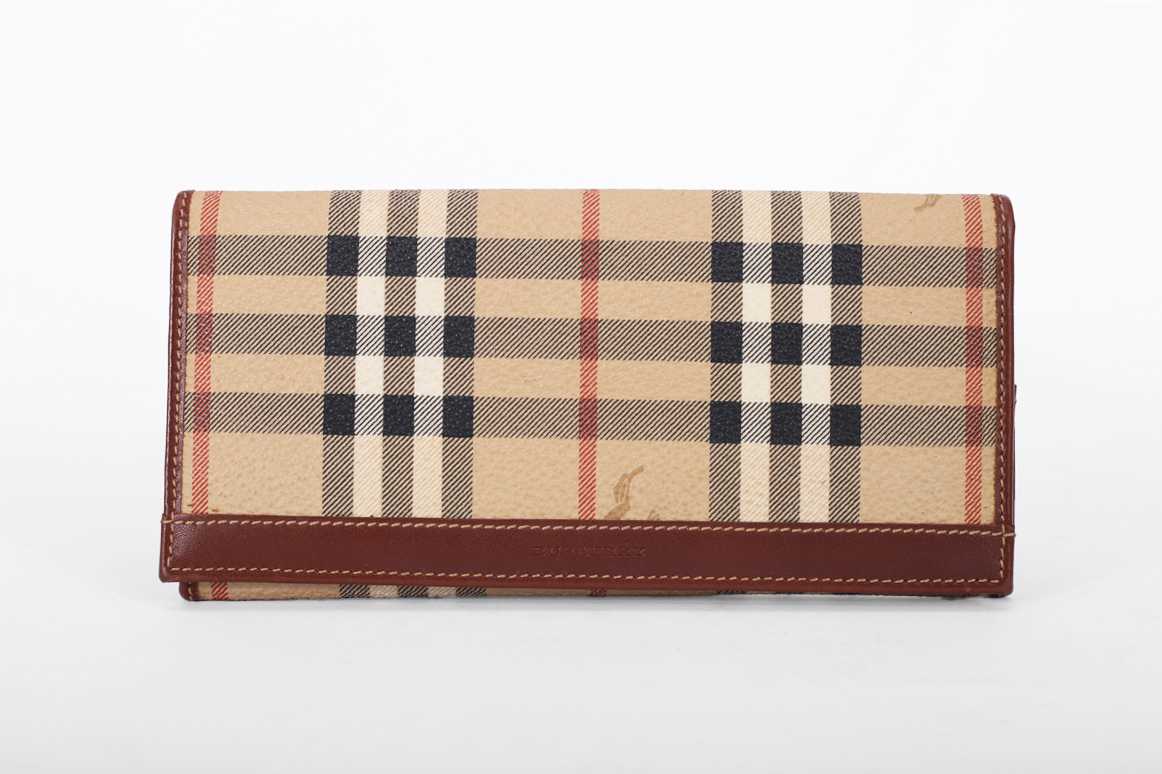 Burberry Haymarket Check Long Wallet - Preowned