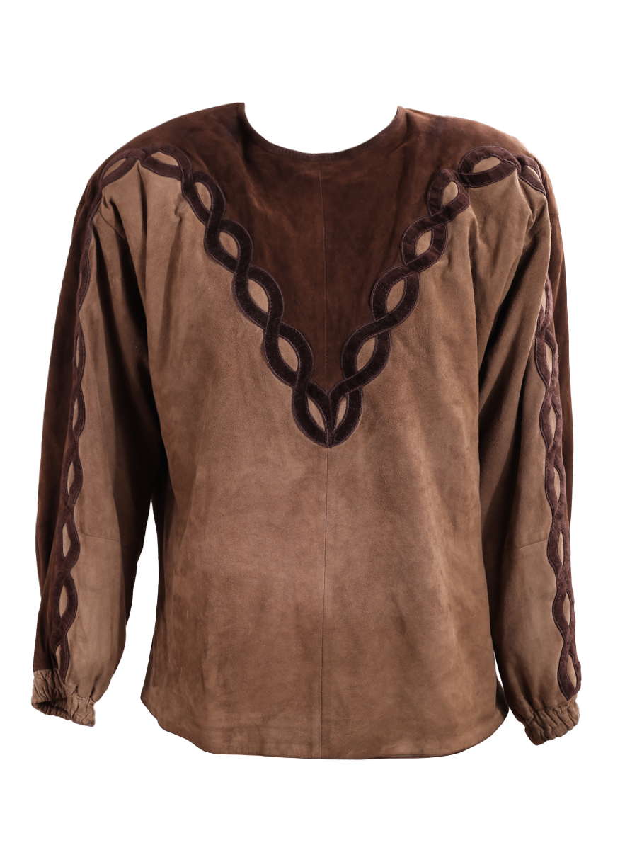 Vintage Valentino Brown Suede Oversized Blouse - Preowned