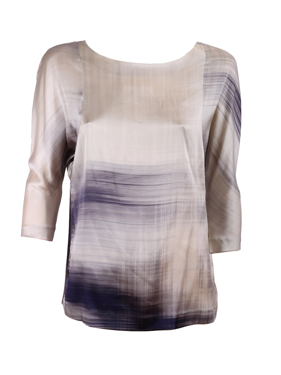 Theory Grey Silk Blouse - Preowned